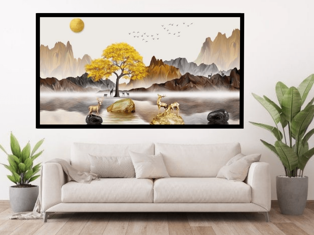 Premium deer canvas painting for modern home interiors